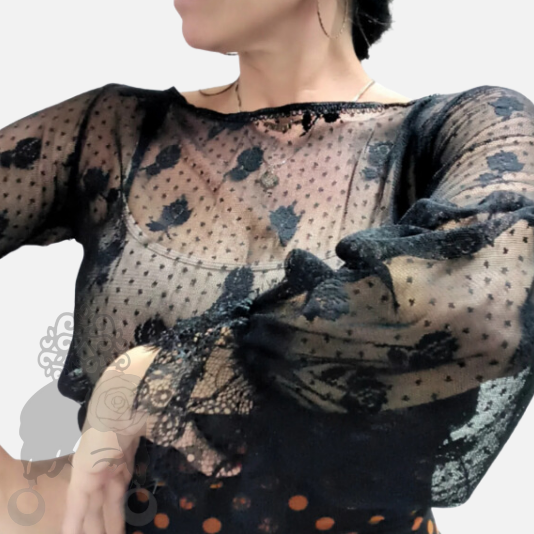Rondeña Polka Dot and Flower Blouse