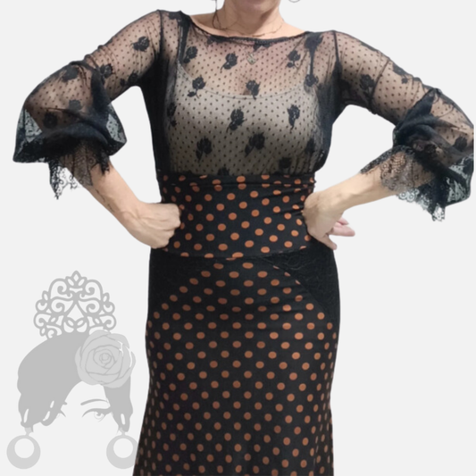 Blusa Rondeña de Lunares y Flores