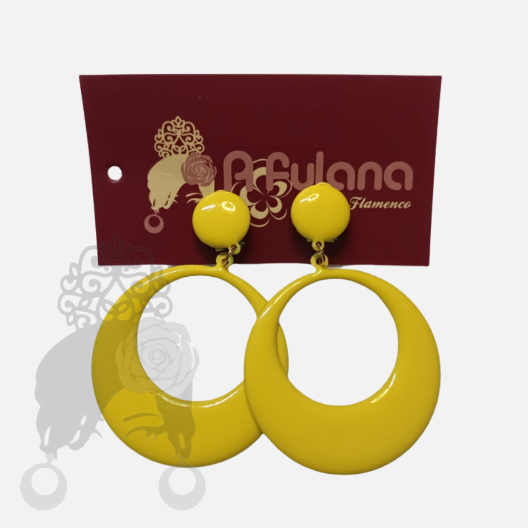 Enameled Metal Hoop Earring