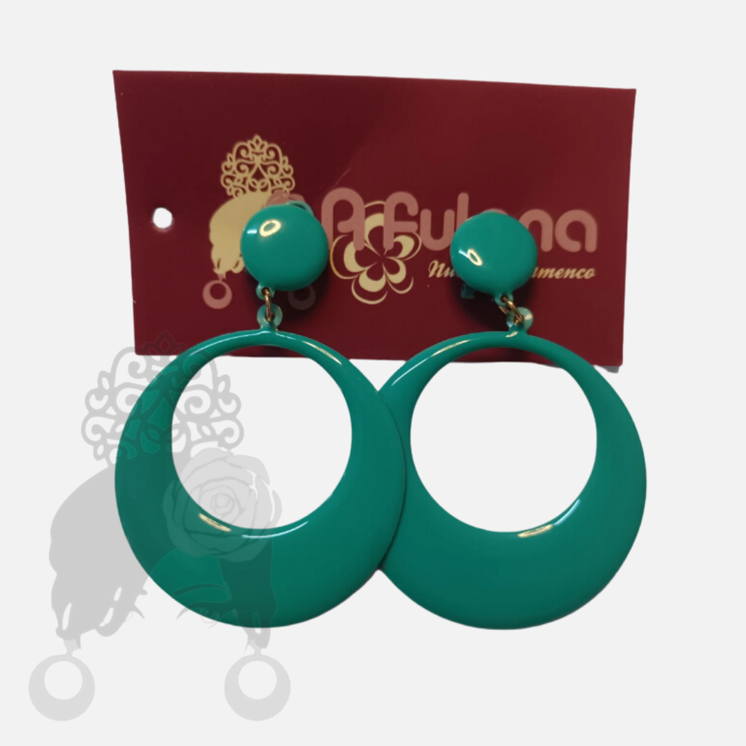 Enameled Metal Hoop Earring
