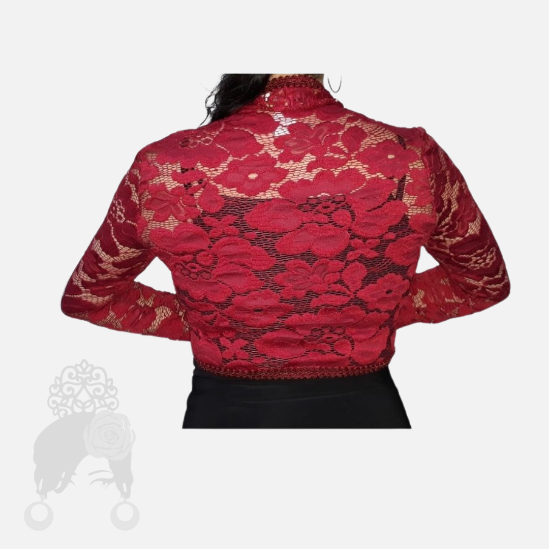 Bolero Farruca Renda com Elastano