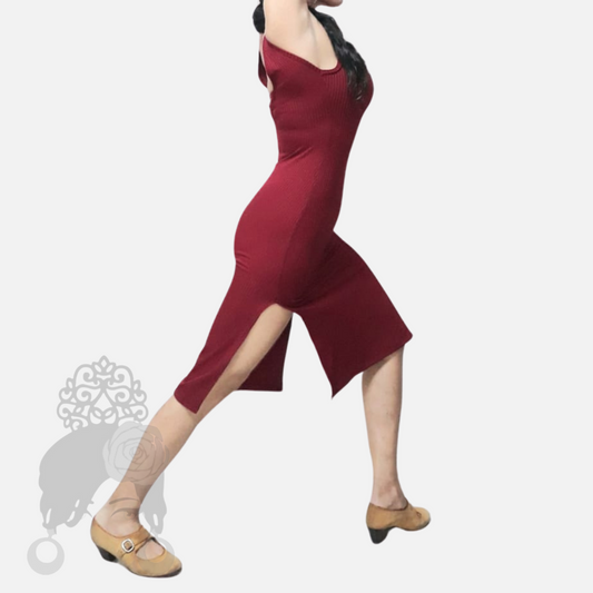 Vestido Midi Canelado