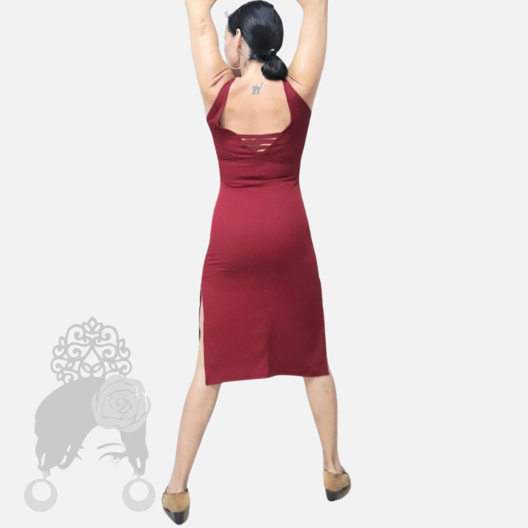 Vestido Midi Canelado
