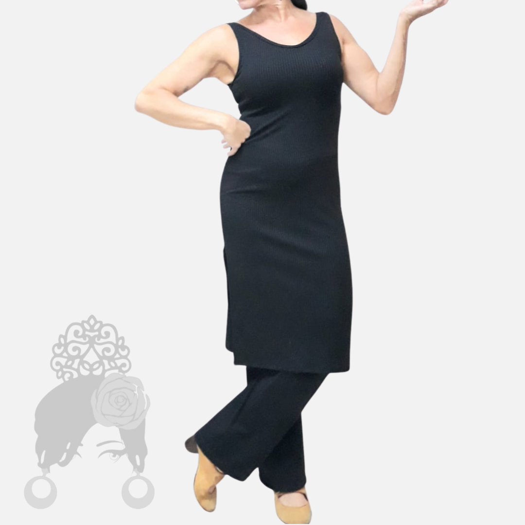 Vestido Midi Canelado