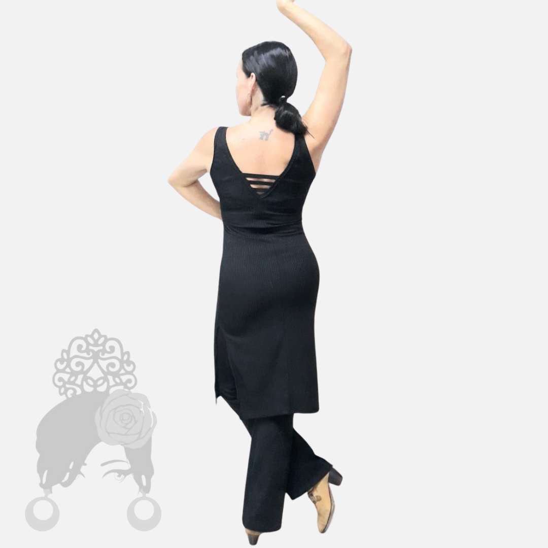 Vestido Midi Canelado
