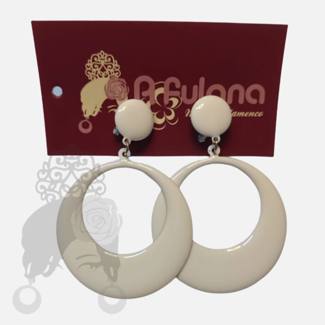 Enameled Metal Hoop Earring